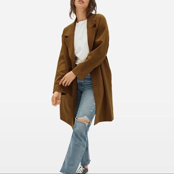Everlane The Dream Coat Brown Copper Small Oversized Long Jacket - Picture 8 of 8